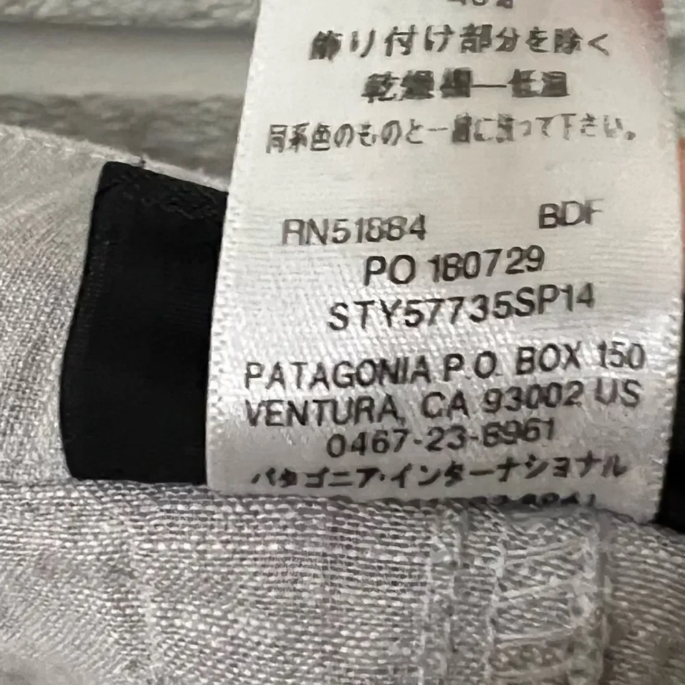 Patagonia Men’s Back Step Hemp & Organic Cotton Size 36